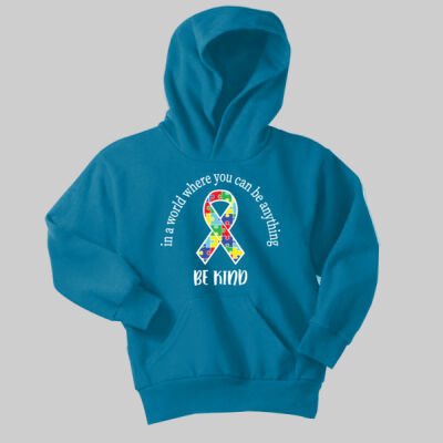 Youth - Be Kind Ribbon Hoodie - Autism Awareness Thumbnail