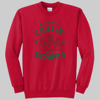 Adult Crewneck - Winter - Chillin With The Snowmies Green Thumbnail