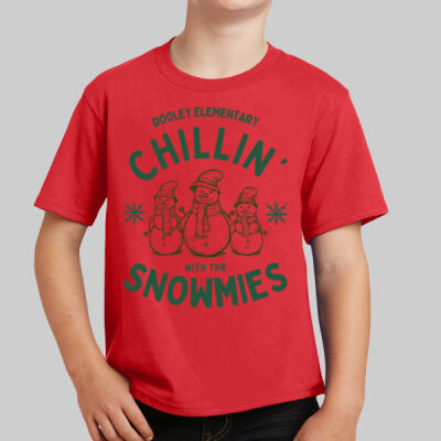 Youth T-Shirt - Winter - Chillin With The Snowmies Green Thumbnail