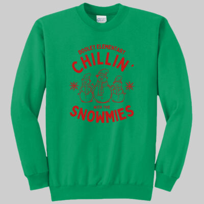 Adult Crewneck - Winter - Chillin With The Snowmies Red Thumbnail