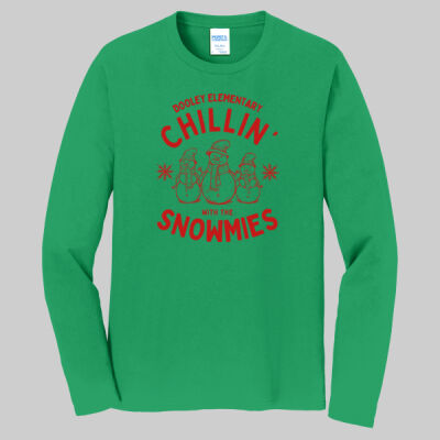 Adult Long Sleeve Shirt - Winter - Chillin With The Snowmies Red Thumbnail