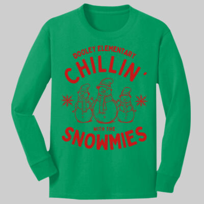 Youth Long Sleeve Shirt - Winter - Chillin With The Snowmies Red Thumbnail