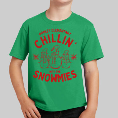 Youth T-Shirt - Winter - Chillin With The Snowmies Red Thumbnail