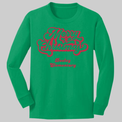 Youth Long Sleeve Shirt - Winter - Merry Christmas Red Thumbnail