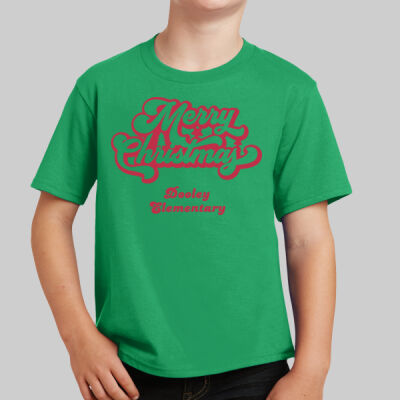 Youth T-Shirt - Winter - Merry Christmas Red Thumbnail