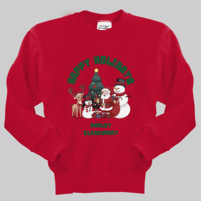 Youth Crewneck - Winter - Merry Christmas Green Thumbnail