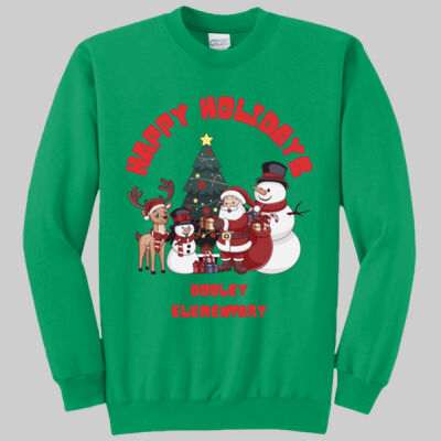Adult Crewneck - Winter - Happy Holidays Red Thumbnail