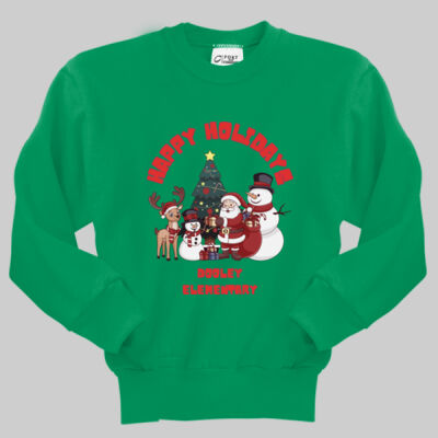 Youth Crewneck - Winter - Happy Holidays Red Thumbnail