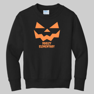 Youth Crewneck - Fall Holidays - Jack O' Lantern - Orange Thumbnail