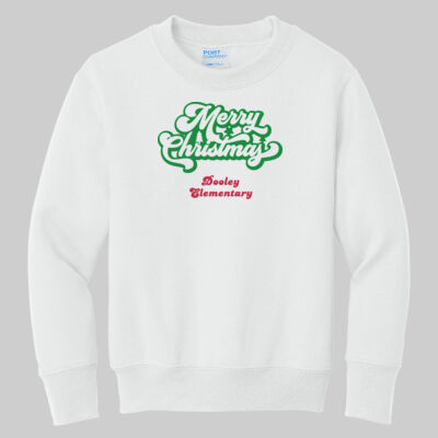 Youth Crewneck - Winter - Merry Christmas Red and Green Thumbnail