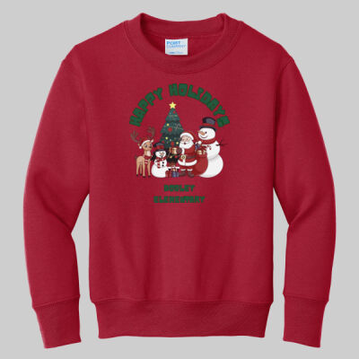 Youth Crewneck - Winter - Merry Christmas Green Thumbnail