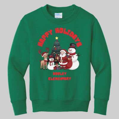 Youth Crewneck - Winter - Happy Holidays Red Thumbnail